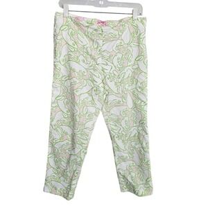 Lilly Pulitzer Womens 8 Green Lilly's‎ Pad Frog Resort Fit Capri Pants Casual